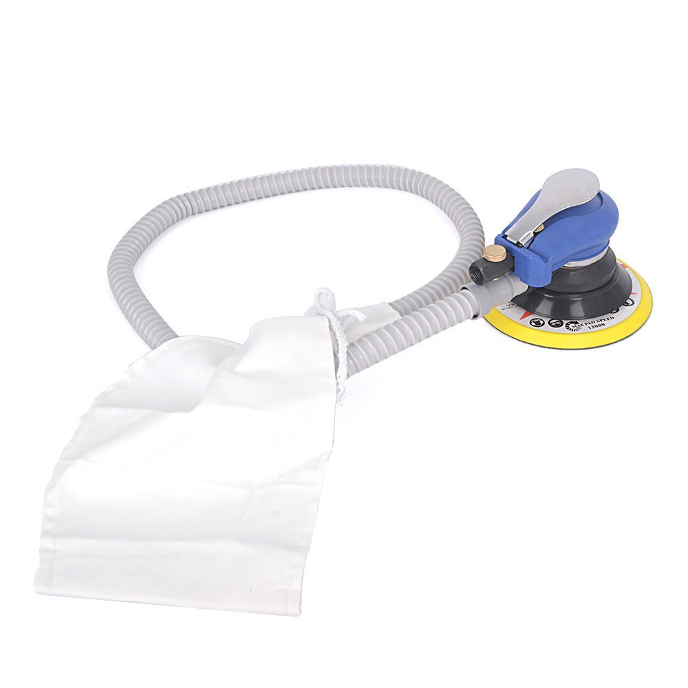Air Palm Random Orbital Sander Dual Action Pneumatic Polisher Grinding Sanding with Pad (6 Feet), 10000RPM (Vacuuming)