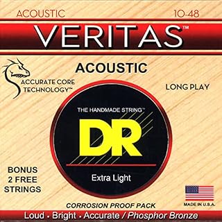 DR String VTA-10 Veritas Jeu de cordes pour guitare acoustique - Les Beatles, Paul McCartney, John Lennon, RIngo Starr, George Harrison