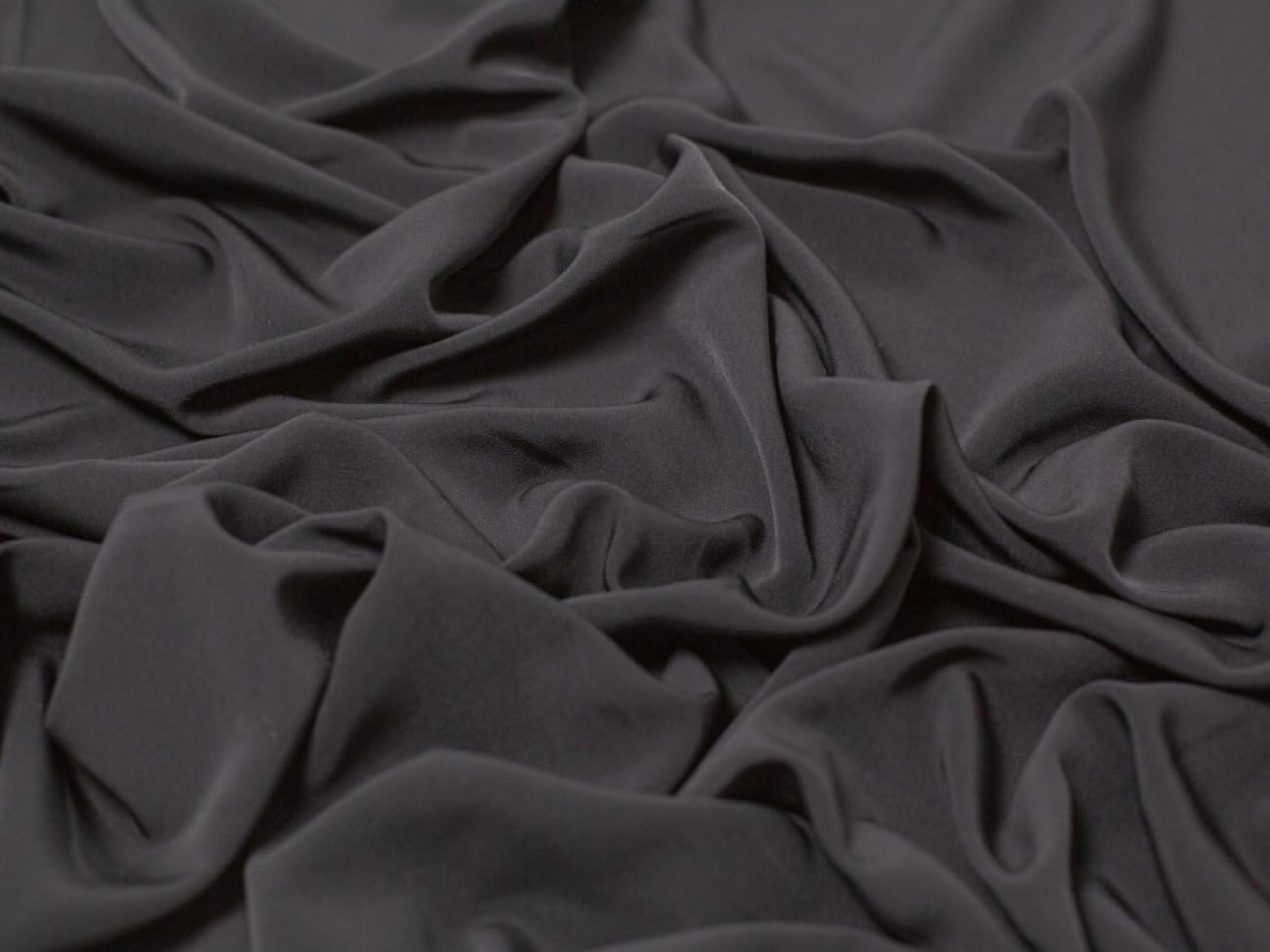 Minerva Black Core Range Luxury Smooth Crepe Fabric - Mediumweight & Suitable For Dressmaking - Approx Width: 148Cm / 59" - Sold Per Metre