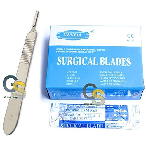 G.S 100 Scalpel Blades #15 with Free Handle
