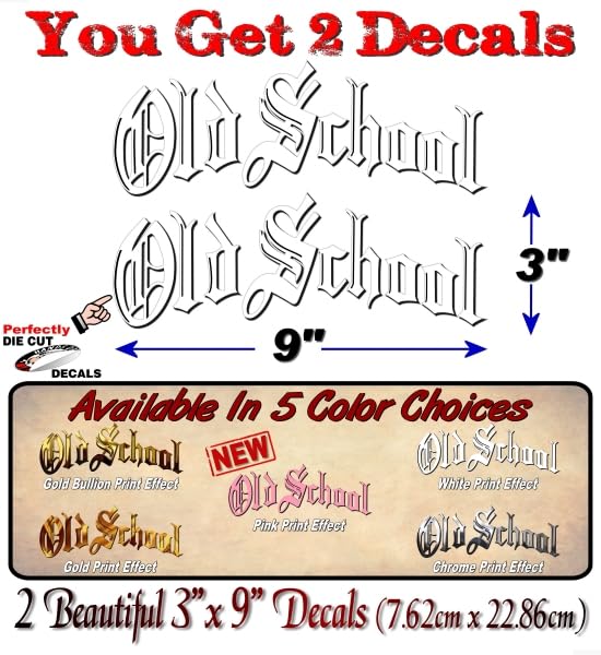 2 Old School White Print Vinyl 9