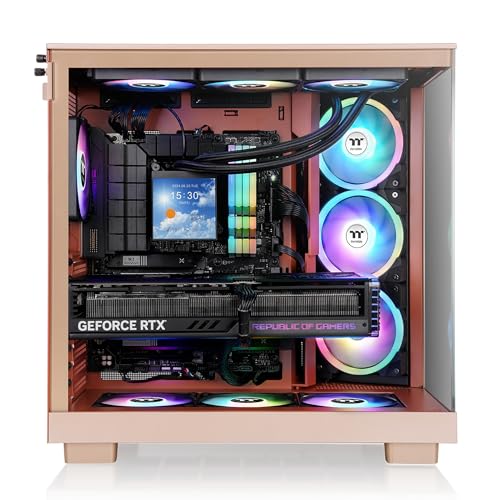 Image of Thermaltake View 380 XL TG ARGB; 4x120mm ARGB Lite Fans Included; 360mm Radiator Support; 420mm GPU Clearance; Hidden Connector Support; Dual Chamber; Gravel Sand; CA-11E-00MGWN-00