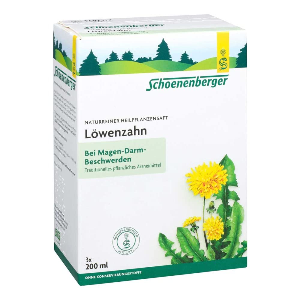 Schoenenberger Naturreiner Heilpflanzensaft Löwenzahn 3X200 ml