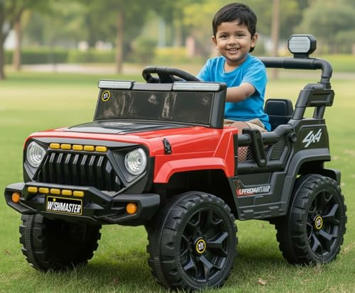 Image of Wishmaster 4x4 Kids Electric Ride On Car, 2-6 Years| Battery EV Kids Cars | Remote Control, Battery Operated, RGB LED Lights, Bluetooth Music, 1-Year Warranty On Motors & Motherboard