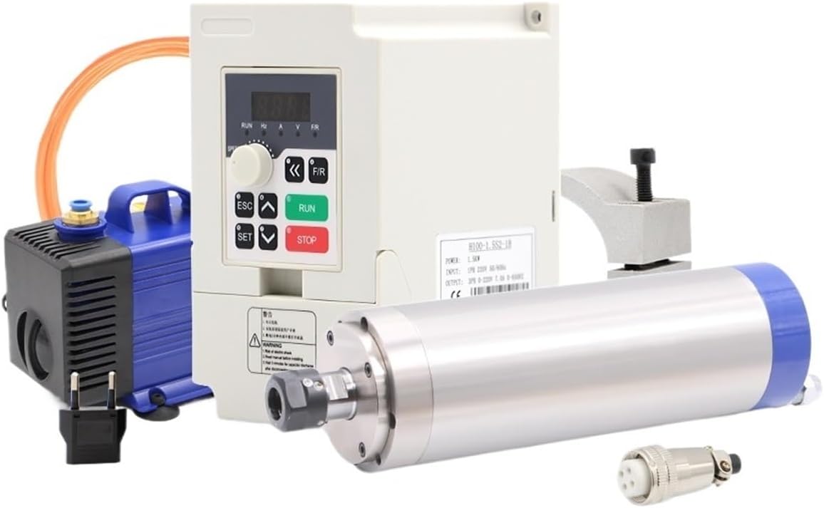 110v 220v 1.5kw ER16 water cooled motor kit 65mm 4 piece bearing, inverter, water pump and bracket(110V)