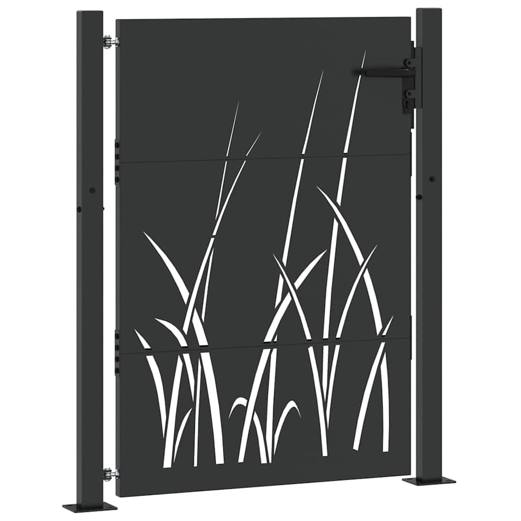 Brama ogrodowa 110 x 130 cm czarna stal malowana proszkowo
