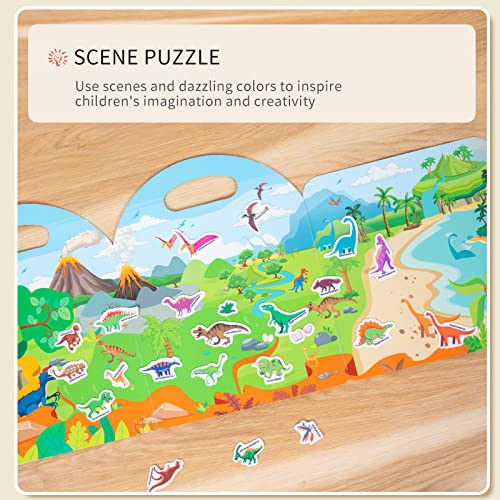 Image of Jelly Reusable Sticker Books, Portable Travel Toys Sticker Activity Book for Kids 3+ Year Old Girls Boys (Dinosaurs)