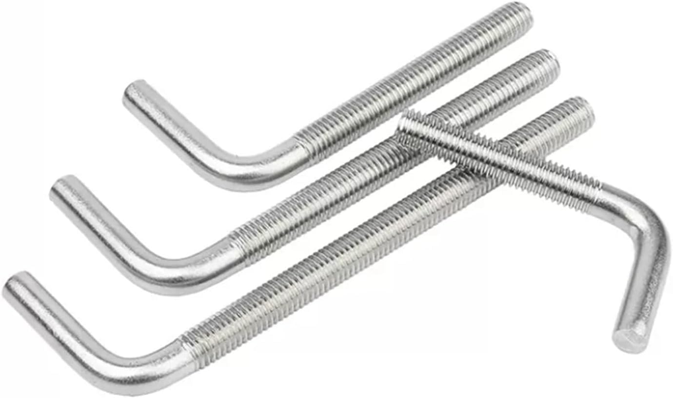 L-förmiger Rechtwinkliger Ankerbolzen, 10 Stück 1/2/5/s 304 Edelstahl 7 / L-förmiger Rechtwinkliger Ankerbolzen M4 M5 M6 M8 M10 M12, One Color, M4X100
