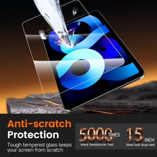 Image of PandaShield 2-Pack HD Clear Screen Protector for iPad Air 10.9-Inch 5 /4 Gen | 9H Tempered Glass, Auto-Alignment Box, 99.9% Transparency, Bubble-Free, Scratch Resistant, Apple Pencil Support