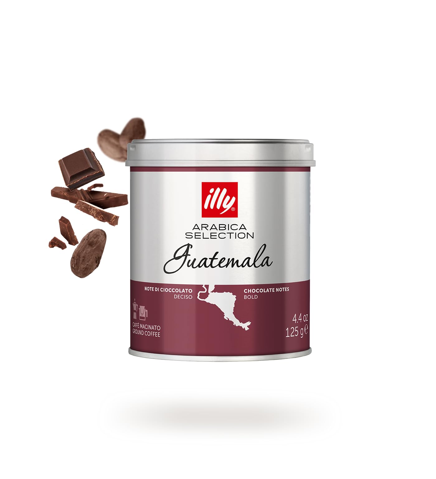 ILLY - 6 Barattoli da 125 Grammi di Caffè Macinato Assortite, Degustazione Monoarabilca Guatemala, Intenso, Classico