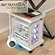 Niciksty Computer Tower Ständer 2 Schicht, PC Ständer Computer Ständer mit Rollen, Mobiler PC-Gehäuseständer, ATX-Gehäuse CPU Halter PC Ständer, Weiß