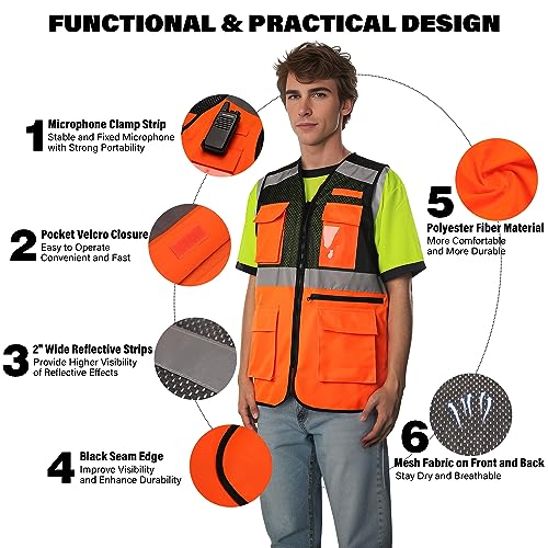 Shorfune High Visibility Bomber Jacket For Men Waterproof Class 3 ...