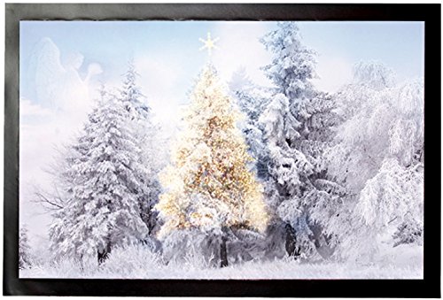 1art1 Zerbino Invernale Stelle Di Ghiaccio, 60x40 Cm, Superficie In Poliammide, Fondo Antiscivolo In PVC, Lavabile In Lavatrice