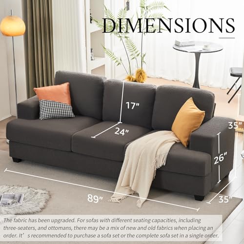 image for VanAcc 89 inch Sofa, Comfy Sofa Couch with Extra Deep Seats, Modern So