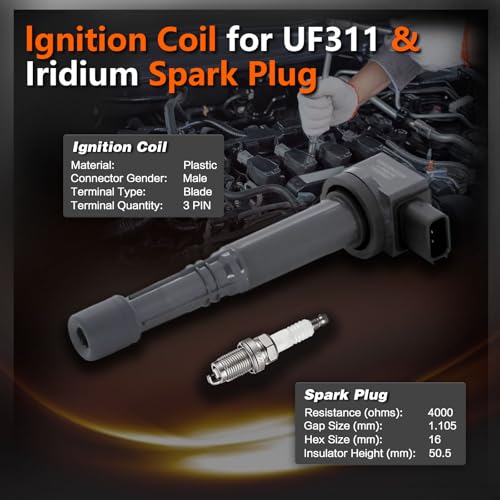 Image of UF311 Ignition Coil Pack Spark Plugs for Honda CR-V 2002-2009