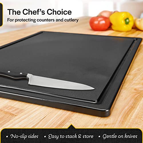Thirteen Chefs Plastic Cutting Board With Juice Groove - Medium Cutting Board For Meat, Grilling, Bbq, Smoking, Fruit, And More - 20" X 15" X 0.5" - White #TOP3