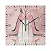 ALAZA Butterfly High Heel Shoes Pink 7.9 Inch Square Wall Clock Battery Operated Non-Ticking Silent Quartz for Kitchen Home Living Room Office Bedroom(Black Pointer)