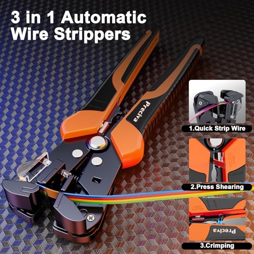 Preciva 3-in-1 Insulated Terminal Crimping Tool with Wire Stripper，Color-Coded Jaws for 0.5-6mm² (20-10 AWG) Electrical Connectors, Ergonomic Handheld Pliers for Automotive & DIY Wiring by Preciva - Image 5