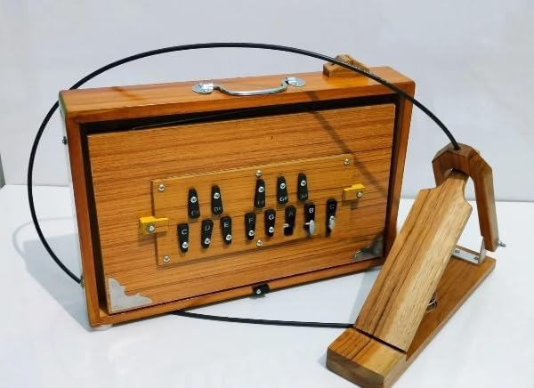 Hochwertige Shruti-Box, 38,1 x 25,4 x 7,6 cm, Teakholz und Sperrholz, 440 Hz und 432 Hz, Sur Pete mit Padel