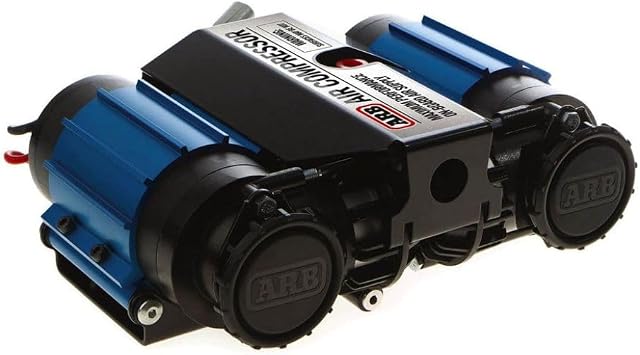 ARB CKMTA24 Twin Air Compressor Kit On-Board 24V Incl. Fully Assem Air Comp Complete Wiring Loom Comp Isolating Switch Splash Resistant Air Filters Mounting Bolts/Washers Twin Air Compressor Kit