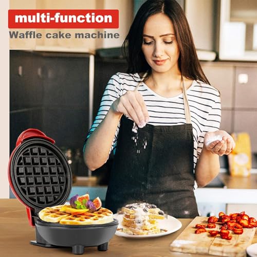 AHDXKUE 3 in 1 Waffle Maker Set Mini Waffle Maker Donut Maker with Changeable Plates, Non-Stick Pancake Maker for Snack, Food, Desserts, Waffles, Sandwiches, Family - Image 7