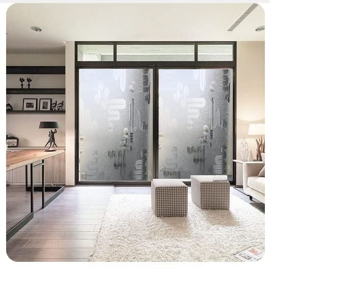 Image of SUNBIRD Window Privacy Film, Decorative Stained Glass Window Film, Frosted Window Tinting Film for Home, House Door Glass ('12 X 48' INCHES, Snail CUTS)