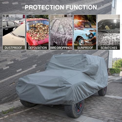 Image of Leader Accessories Car Covers for Automobiles All-Weather Limited Waterproof, Breathable Full-Exterior Covers for Indoor and Outdoor Use for Wrangler 2 Door CJ, YJ, TJ,&JK