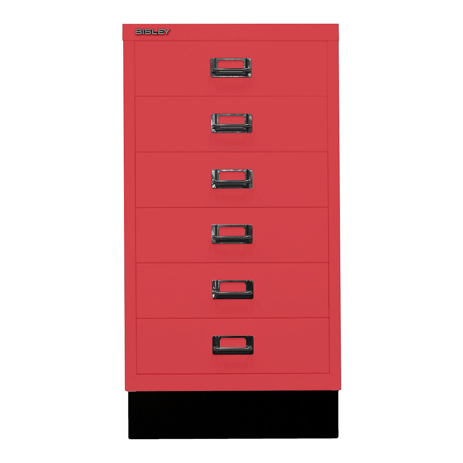 BISLEY | Serie 39 MultiDrawer™ | con zócalo | DIN A3 | 6 cajones | Rojo Cardenal | Negro.