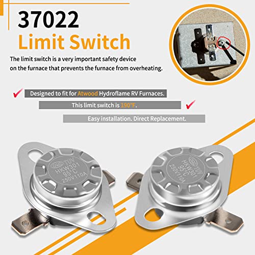 37022 Limit Switch For Atwood Rv Furnace Compatible With 85-Iii, 85-Iv, 1522, 2334, 8516, 8520, 8525, 8531-190℉ #TOP1