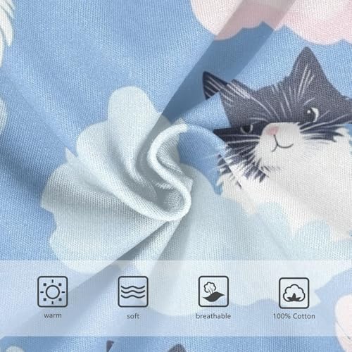 KLL Cats with Cute Clouds Pattern with blue Little Boys Cotton Athletic Underwear Breathable Children Panties3