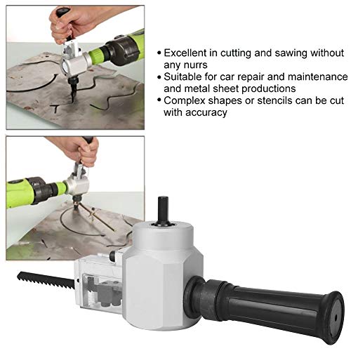 Double Head Metal Cutter Sheet Nibbler Drill, Metal Nibbler Cutter Double Head Wood Saw with Wrench, Electric Metal Cutter - Image 3
