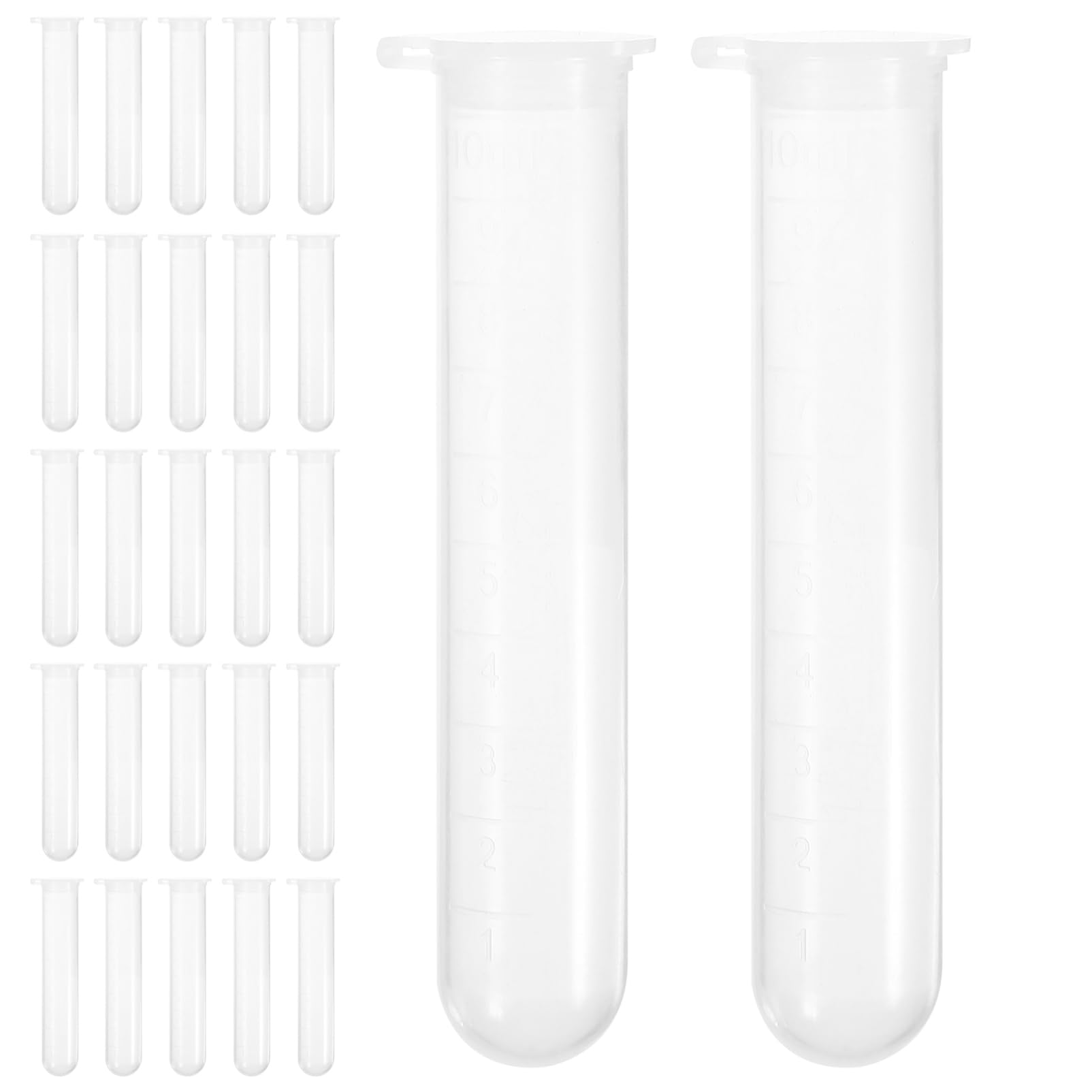 Cabilock 50pcs Scientific Test Tubes Plastic Storage Vials Lids Leakproof Compact for Lab Use