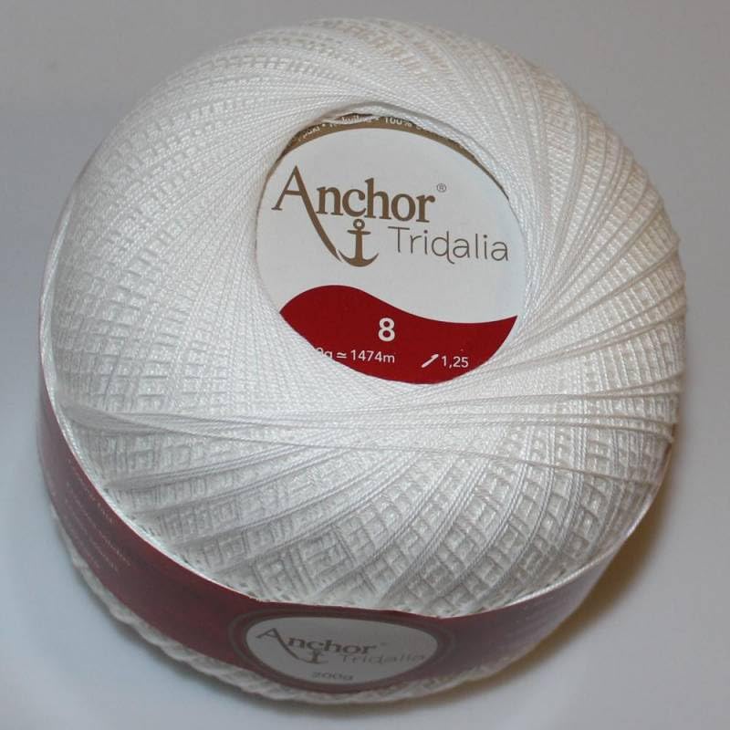 TRIDALIA de Coats Fabra. Ovillo de Color 8 Blanco Cod. 8-07901