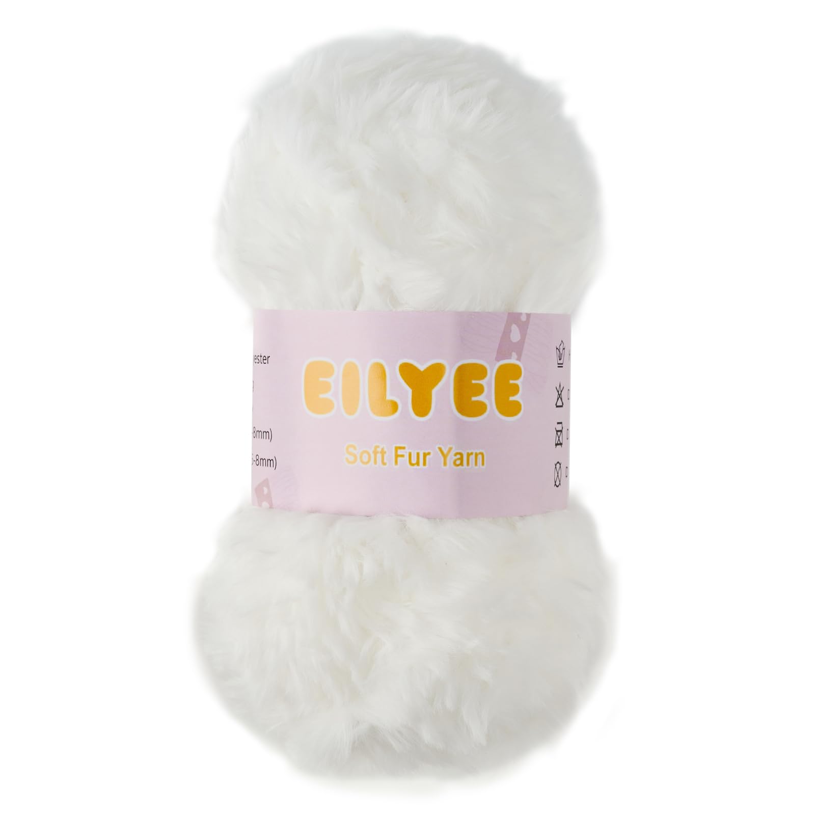 Soft Fur Yarn - Extra Fluffy Chunky Faux Eyelash Yarn for Crochet &amp; Knitting, Cream, 50 g/1.76 oz,1 Pack