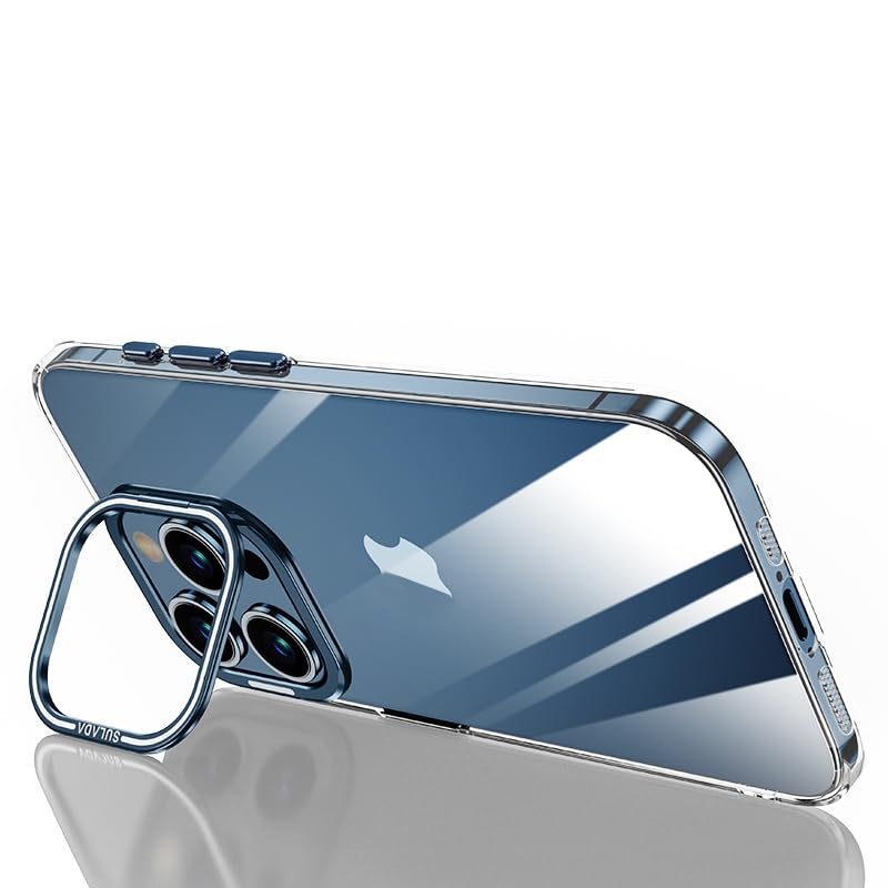 SULADA - Aluminum Alloy Lens Holder Ultra-Thin Shockproof Phone Case for iPhone 15 Pro Max (Blue)
