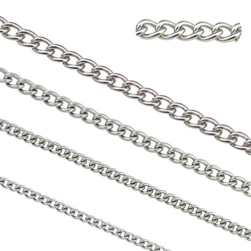 33ft Stainless Steel Twisted Cross Curb Chains Findings Fit for Jewelry Making &DIY (SC-1010-C)