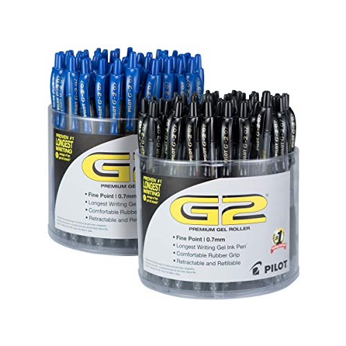 Stylos roller à encre gel Pilot G2 rétractables à séchage rapide anti-bavures
