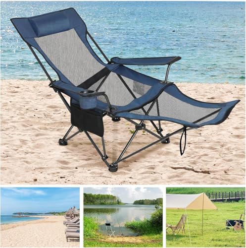 Chaise de camping pliable portable avec dossier réglable eSituro extérieure