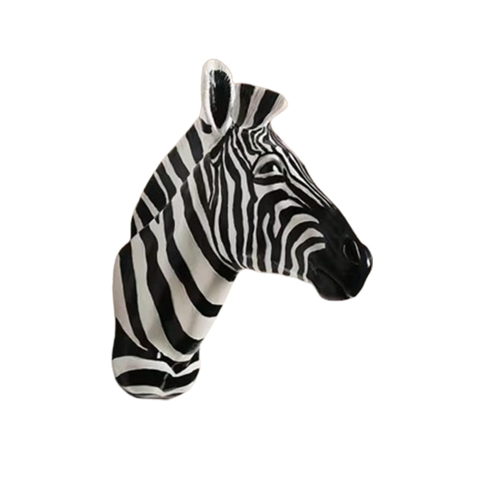 Kgadrx White Zebra Head Wall Decor Statue Home Accessories Resin Animal Decoration Christmas Room Decor Nordic Sculpture