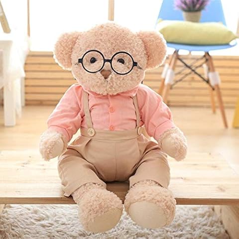 MIAOOWA Official Store 45cm Cute Retro Couple Dress Teddy Bear Plush Stuffed Cute Bear Doll Girl Toy Dress Soothing Wedding Birthday Gift 45 cm Boy Bear Cover