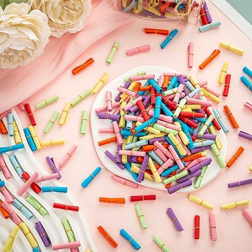 Mini Paper Scrolls for Writing, 300PCS Colorful Wishing Mini Scroll Vintage Scrolls Paper, Write-On-It Valentine Message Papers for Birthda Gifts Decor, Love Note Valentine Present Sentimental Gift