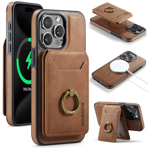 Housse portefeuille iPhone 14 Pro Max marron, l'étui à rabat idéal pour voyager léger au quotidien