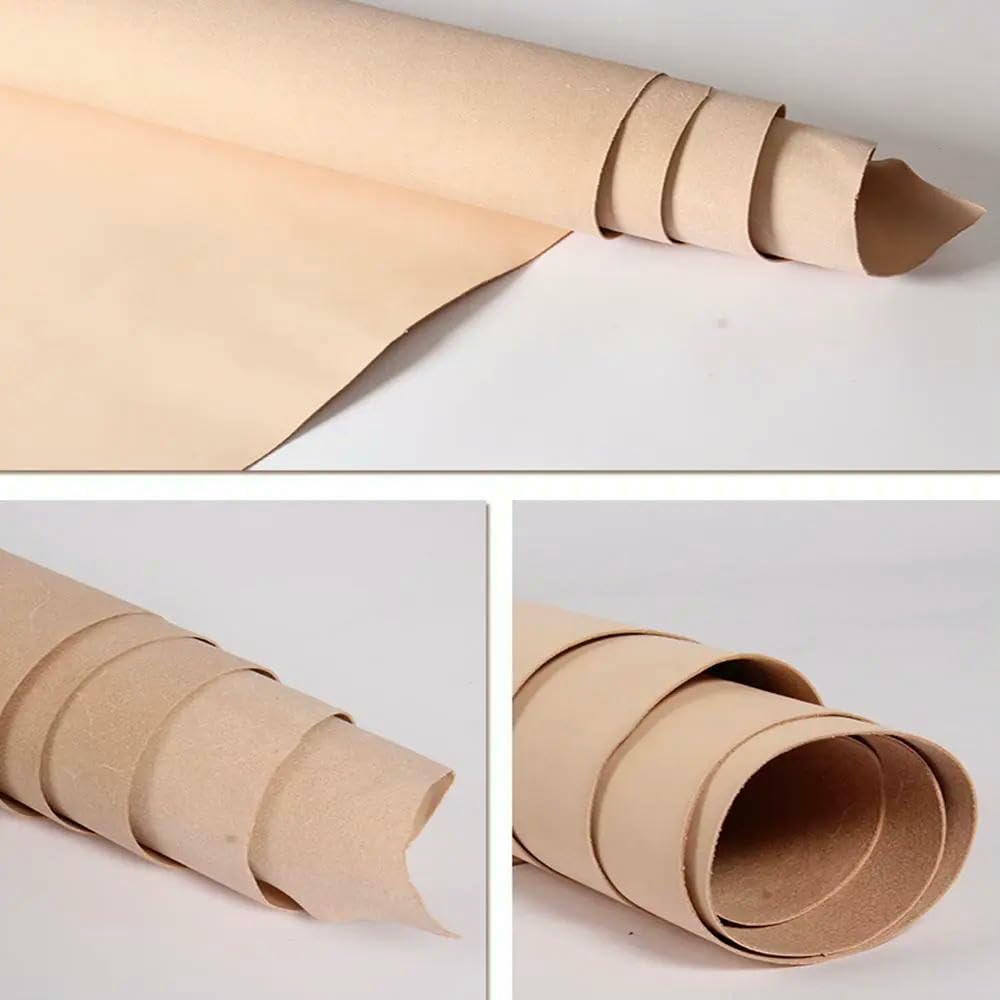 Skórzane arkusze, Skóra bydlęca garbowana roślinnie, pełnoziarnista, różne rozmiary, grubość 1,0-2,0 mm(Thick 1.0 Mm,22x32cm)