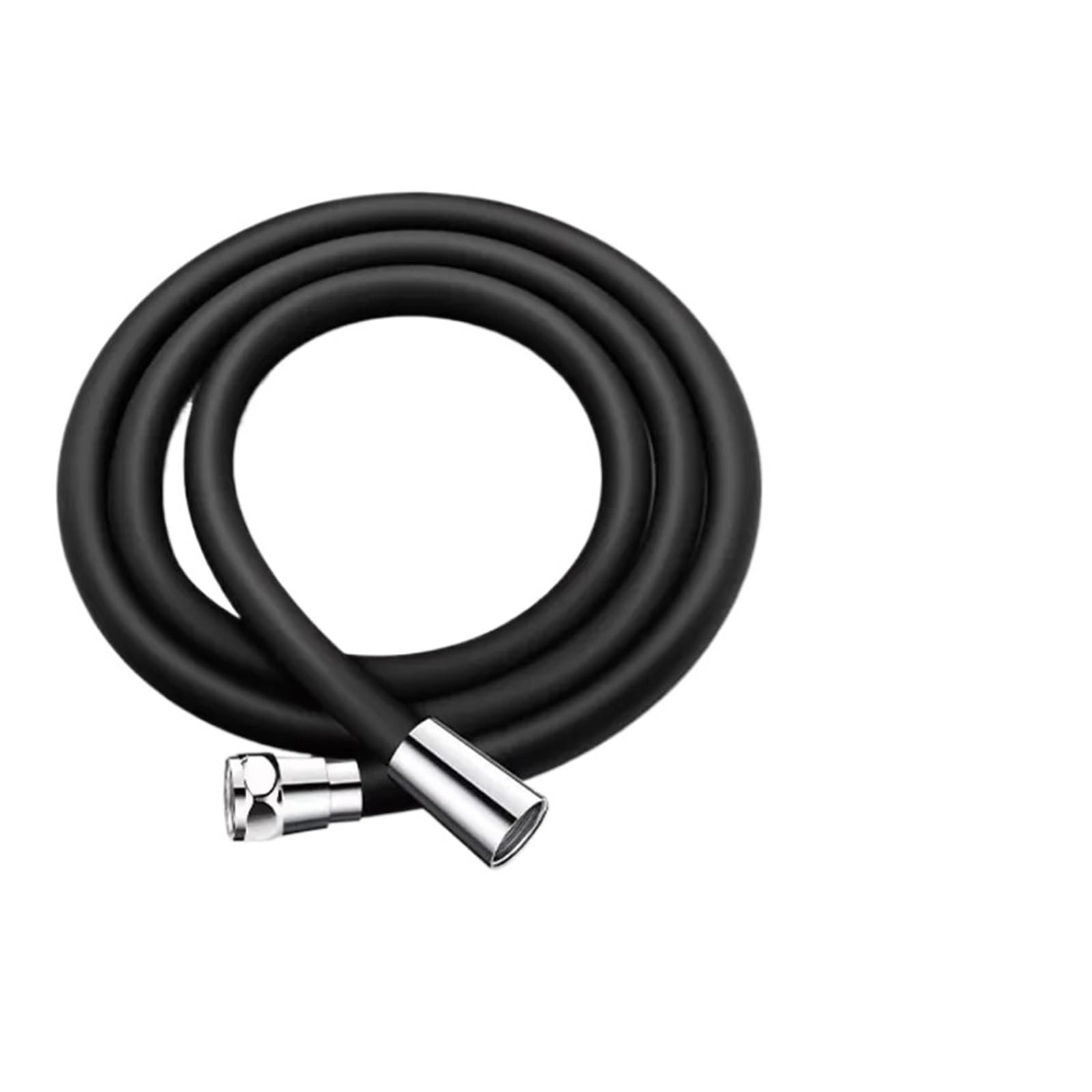 1.5/2.0/3.0M Flexible Silicone Shower Hose, Extension Water Pipe for Bathroom(Black,2.0M)