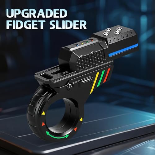 Image of 3D Fidget Spinner Slider Toy, EDC Finger Ring Pad Clicer Pistol Hand Roller Desk Sensory Play Toy for Focus Stress Relief, Valentine's Day Gift for Boy Teen Men (Plastic)