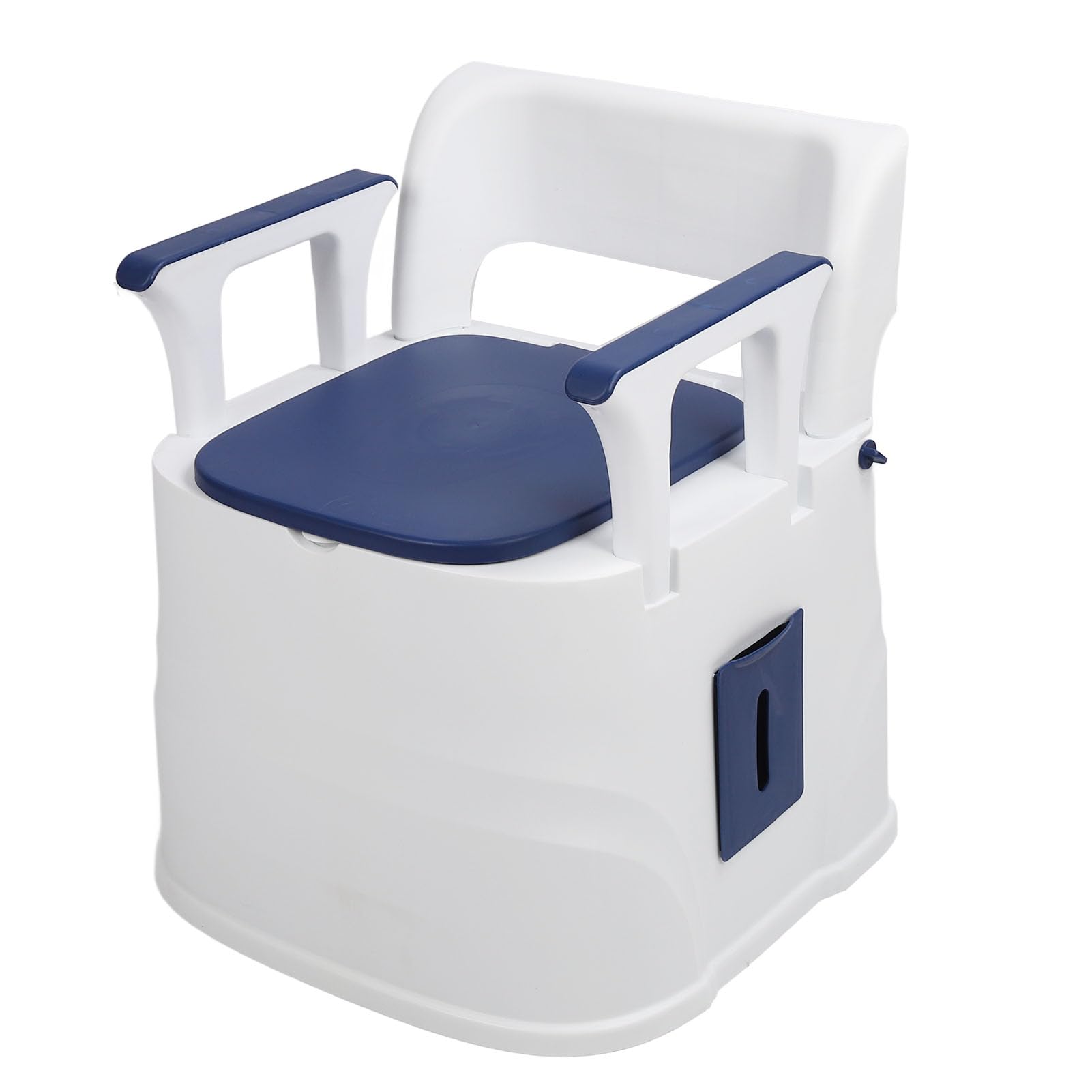 Portable Bedside Toilet Chair, With Soft PU Seat and Foldable Armrest, Odorless Mobile Bedside Commode Chair for Elderly Pregnant Women