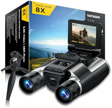 Explore These 5 Binoculars with Camera and Night Vision You’ll Love 5 Binoculars with Camera Built in – Digital 12x32 HD Binocular Camera, Tripod Included - 48MP Photos, 2.5K Video, 8X Zoom, with 32GB Memory Card