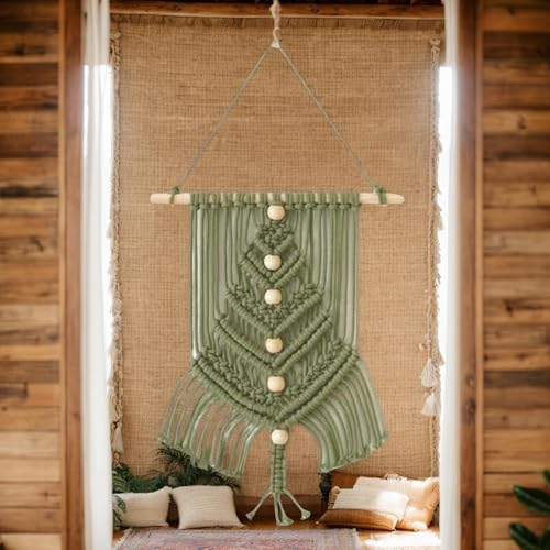 Kit de macramê para árvore de Natal, Kit de artesanato para árvore de Natal para iniciantes - Kit co