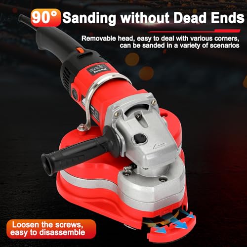 Electric Diamond Polisher Machine, 3800W Concrete Surface Grinder with 4 Types (12Pcs) Grinding Wheels, 6 Speed Control & Dust Extraction Shroud for Stone/Concrete/Marble/Granite Surface Polisher - Image 6