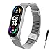 BDIG Correa Compatible para Xiaomi Mi Band 6 Correas Metal Mi Band 5, Pulsera de Acero Inoxidable Agradable para Mi Band 6 & Mi Band 5 Correa (No Host)(Melan Plata)